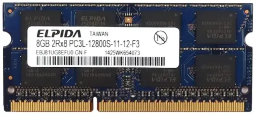 [EBJ81UG8EFU0-GN-F]  Elpida 8GB PC3-12800 DDR3-1600MHz non-ECC Unbuffered CL11 204-Pin SoDimm
