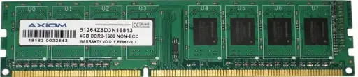 [51264Z8D3N16813] Axiom 4GB PC3-12800 DDR3-1600MHz non-ECC Unbuffered Memory 